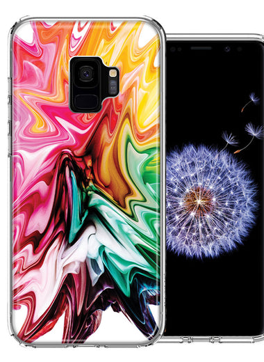 Samsung Galaxy S9 Rainbow Flower Abstract Design Double Layer Phone Case Cover