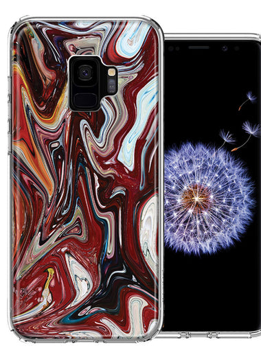 Samsung Galaxy S9 Red White Abstract Design Double Layer Phone Case Cover