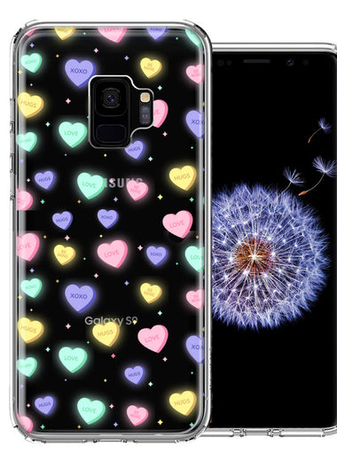Samsung Galaxy S9 Valentine's Day Heart Candies Polkadots Design Double Layer Phone Case Cover