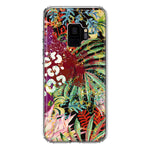Samsung Galaxy S9 Leopard Tropical Flowers Vacation Dreams Hibiscus Floral Hybrid Protective Phone Case Cover
