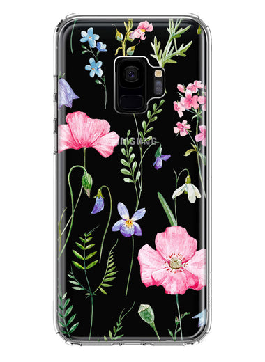Samsung Galaxy S9 Spring Pastel Wild Flowers Summer Classy Elegant Beautiful Hybrid Protective Phone Case Cover