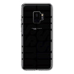 Samsung Galaxy S9 Black Clear Funny Text Quote Bussin Hybrid Protective Phone Case Cover