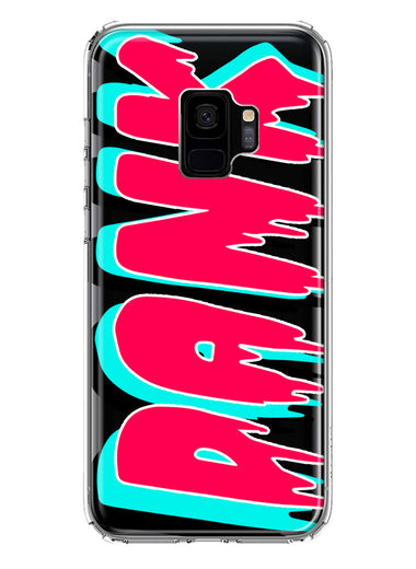 Samsung Galaxy S9 Teal Pink Clear Funny Text Quote Dank Hybrid Protective Phone Case Cover