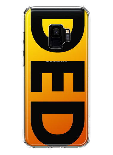 Samsung Galaxy S9 Orange Yellow Clear Funny Text Quote Ded Hybrid Protective Phone Case Cover