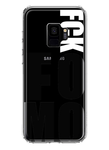 Samsung Galaxy S9 Black Clear Funny Text Quote Fckfomo Hybrid Protective Phone Case Cover