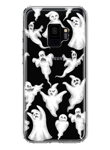 Samsung Galaxy S9 Cute Halloween Spooky Floating Ghosts Horror Scary Hybrid Protective Phone Case Cover