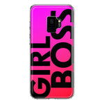 Samsung Galaxy S9 Pink Clear Funny Text Quote Girl Boss Hybrid Protective Phone Case Cover