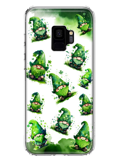 Samsung Galaxy S9 Gnomes Shamrock Lucky Green Clover St. Patrick Hybrid Protective Phone Case Cover