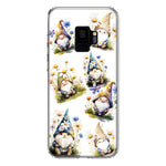 Samsung Galaxy S9 Cute White Blue Daisies Gnomes Hybrid Protective Phone Case Cover