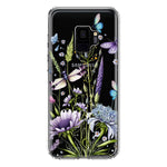 Samsung Galaxy S9 Lavender Dragonfly Butterflies Spring Flowers Hybrid Protective Phone Case Cover