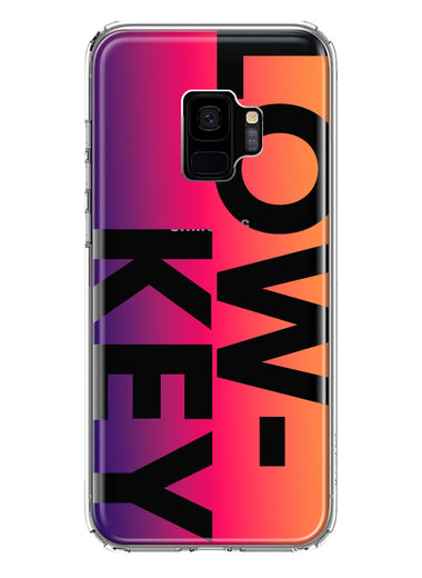 Samsung Galaxy S9 Purple Pink Orange Clear Funny Text Quote Low Key Hybrid Protective Phone Case Cover