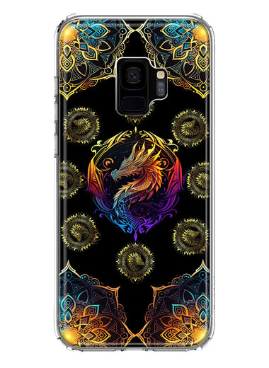 Samsung Galaxy S9 Mandala Geometry Abstract Dragon Pattern Hybrid Protective Phone Case Cover