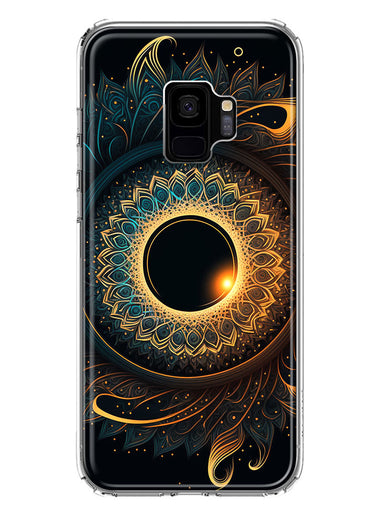 Samsung Galaxy S9 Mandala Geometry Abstract Eclipse Pattern Hybrid Protective Phone Case Cover