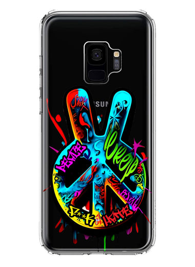 Samsung Galaxy S9 Peace Graffiti Painting Art Hybrid Protective Phone Case Cover