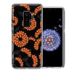 Samsung Galaxy S9 Plus Orange Chrysanthemum Flowers Design Double Layer Phone Case Cover