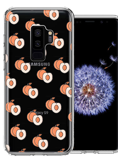 Samsung Galaxy S9 Plus Polka Dot Peaches Design Double Layer Phone Case Cover