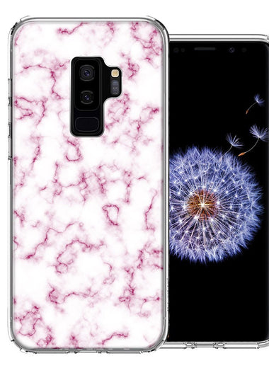 Samsung Galaxy S9 Plus Pink Marble Design Double Layer Phone Case Cover