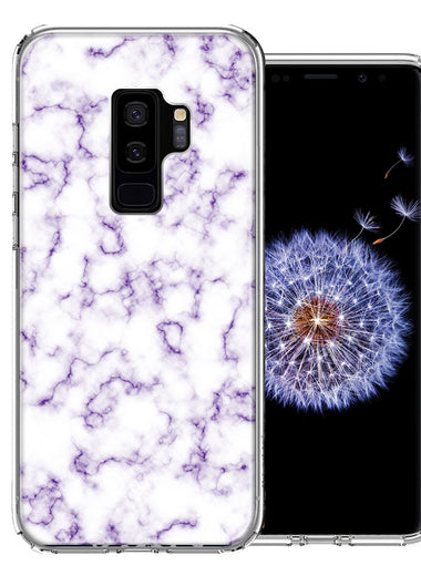 Samsung Galaxy S9 Plus Purple Marble Design Double Layer Phone Case Cover