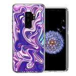 Samsung Galaxy S9 Plus Purple Paint Swirl Design Double Layer Phone Case Cover