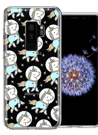 Samsung Galaxy S9 Plus Space Unicorns Design Double Layer Phone Case Cover