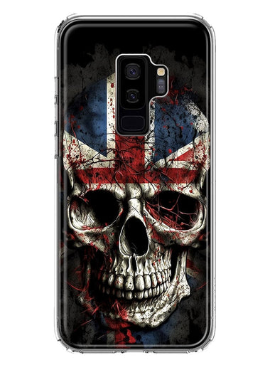 Samsung Galaxy S9 Plus British UK Flag Skull Hybrid Protective Phone Case Cover