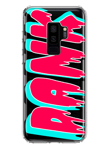 Samsung Galaxy S9 Plus Teal Pink Clear Funny Text Quote Dank Hybrid Protective Phone Case Cover