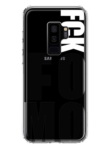Samsung Galaxy S9 Plus Black Clear Funny Text Quote Fckfomo Hybrid Protective Phone Case Cover