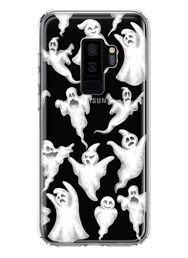 Samsung Galaxy S9 Plus Cute Halloween Spooky Floating Ghosts Horror Scary Hybrid Protective Phone Case Cover