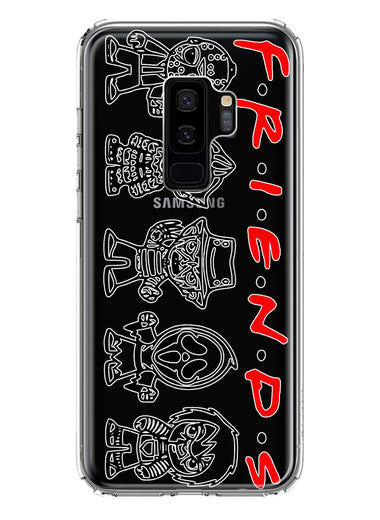 Samsung Galaxy S9 Plus Cute Halloween Spooky Horror Scary Characters Friends Hybrid Protective Phone Case Cover