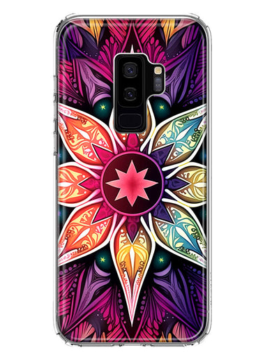 Samsung Galaxy S9 Plus Mandala Geometry Abstract Star Pattern Hybrid Protective Phone Case Cover