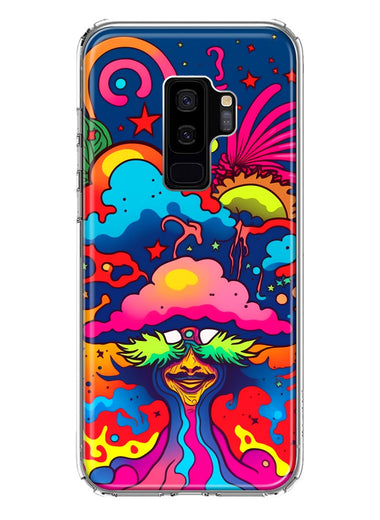 Samsung Galaxy S9 Plus Neon Rainbow Psychedelic Trippy Hippie Bomb Star Dream Hybrid Protective Phone Case Cover