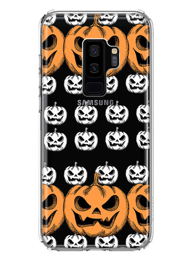 Samsung Galaxy S9 Plus Halloween Spooky Horror Scary Jack O Lantern Pumpkins Hybrid Protective Phone Case Cover