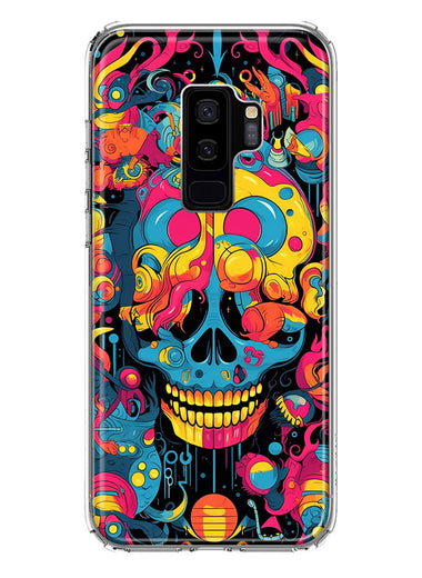 Samsung Galaxy S9 Plus Psychedelic Trippy Death Skull Pop Art Hybrid Protective Phone Case Cover