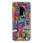Samsung Galaxy S9 Plus Psychedelic Trippy Happy Aliens Characters Hybrid Protective Phone Case Cover