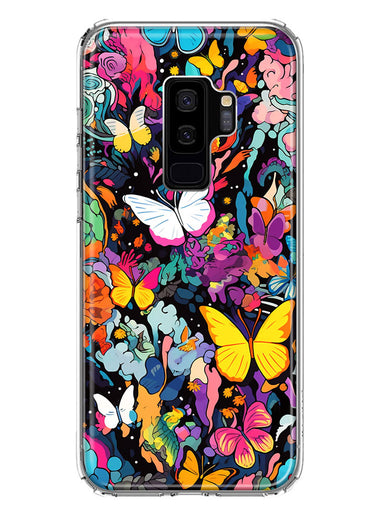 Samsung Galaxy S9 Plus Psychedelic Trippy Butterflies Pop Art Hybrid Protective Phone Case Cover