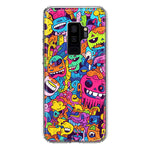 Samsung Galaxy S9 Plus Psychedelic Trippy Happy Characters Pop Art Hybrid Protective Phone Case Cover