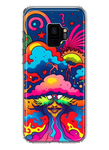 Samsung Galaxy S9 Neon Rainbow Psychedelic Trippy Hippie Bomb Star Dream Hybrid Protective Phone Case Cover