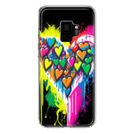 Samsung Galaxy S9 Colorful Rainbow Hearts Love Graffiti Painting Hybrid Protective Phone Case Cover