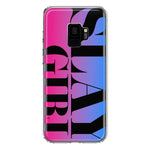 Samsung Galaxy S9 Pink Blue Clear Funny Text Quote Slay Girl Hybrid Protective Phone Case Cover