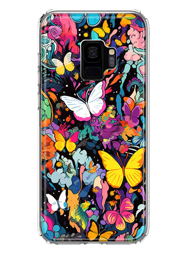 Samsung Galaxy S9 Psychedelic Trippy Butterflies Pop Art Hybrid Protective Phone Case Cover