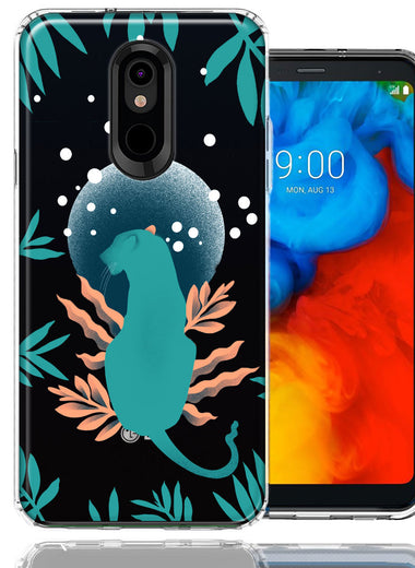 LG Stylo 4 Moon Green Jaguar Design Double Layer Phone Case Cover