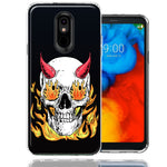 LG Aristo 4/Escape PLUS/Tribute Royal Flamming Devil Skull Design Double Layer Phone Case Cover