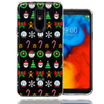 LG K40 Classic Christmas Polka Dots Santa Snowman Reindeer Candy Cane Design Double Layer Phone Case Cover