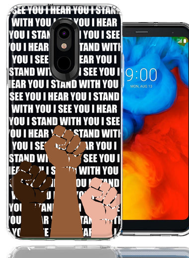 LG Stylo 4 BLM Equality Stand With You Double Layer Phone Case Cover