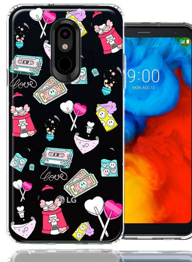 LG Stylo 4 Valentine's Day Candy Feels like Love Hearts Double Layer Phone Case Cover