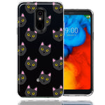 LG K40 Black Cat Polkadots Design Double Layer Phone Case Cover