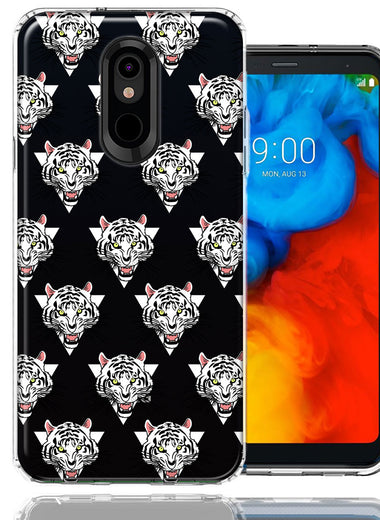 LG K40 Fierce Tiger Polkadots Design Double Layer Phone Case Cover