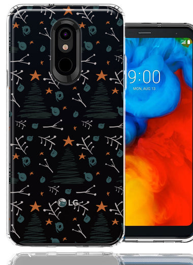 LG Stylo 4 Holiday Christmas Trees Design Double Layer Phone Case Cover