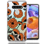 LG K51 Orange Chrysanthemum Flowers Design Double Layer Phone Case Cover