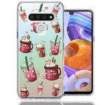 LG Stylo 6 Coffee Lover Valentine's Hearts Pink Drink Latte Double Layer Phone Case Cover